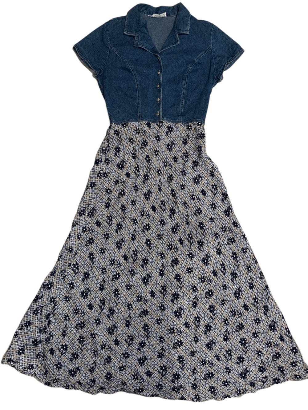 90s denim maxi dress